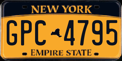 NY license plate GPC4795