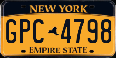 NY license plate GPC4798