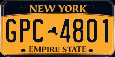 NY license plate GPC4801