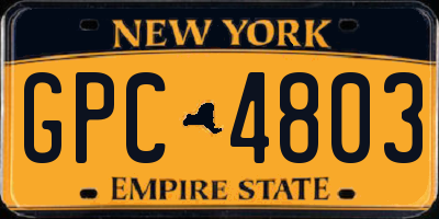 NY license plate GPC4803