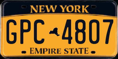NY license plate GPC4807