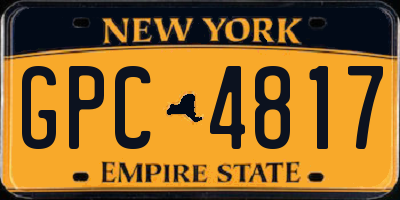 NY license plate GPC4817