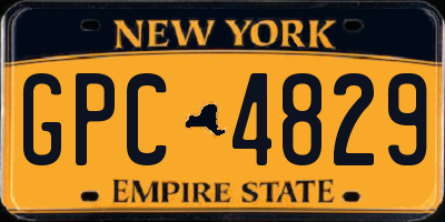 NY license plate GPC4829