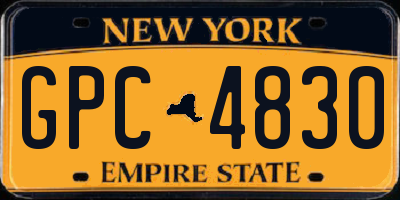 NY license plate GPC4830