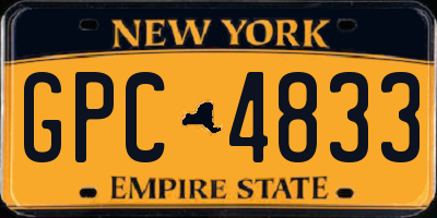 NY license plate GPC4833