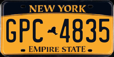 NY license plate GPC4835