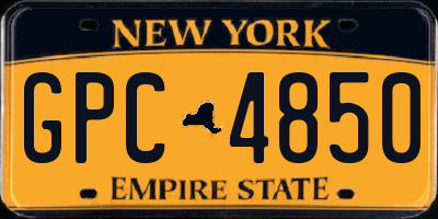 NY license plate GPC4850