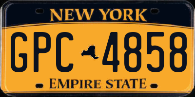 NY license plate GPC4858