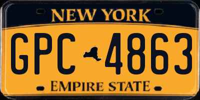 NY license plate GPC4863