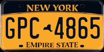 NY license plate GPC4865