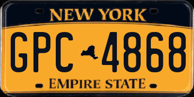 NY license plate GPC4868