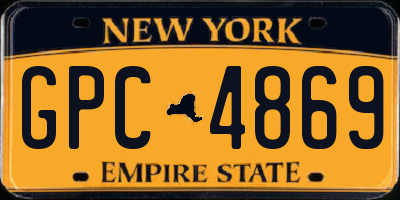 NY license plate GPC4869