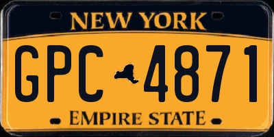 NY license plate GPC4871