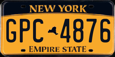 NY license plate GPC4876
