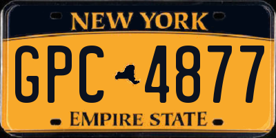 NY license plate GPC4877