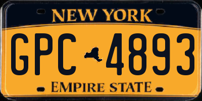 NY license plate GPC4893