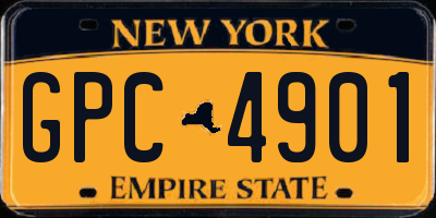 NY license plate GPC4901