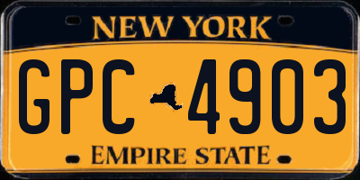 NY license plate GPC4903