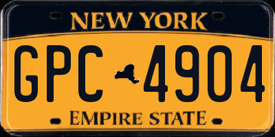NY license plate GPC4904