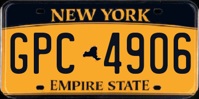 NY license plate GPC4906