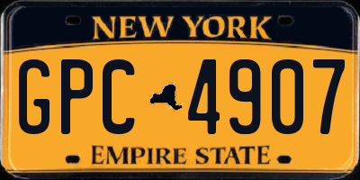 NY license plate GPC4907