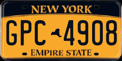 NY license plate GPC4908