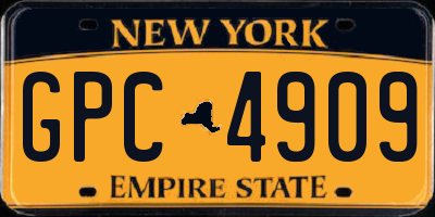 NY license plate GPC4909
