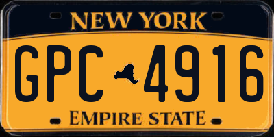 NY license plate GPC4916