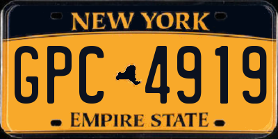 NY license plate GPC4919