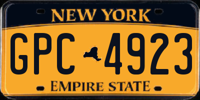 NY license plate GPC4923