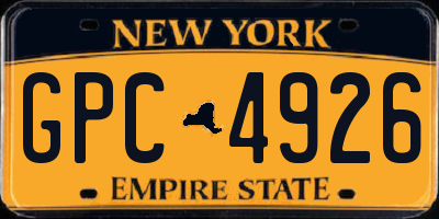 NY license plate GPC4926