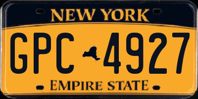 NY license plate GPC4927