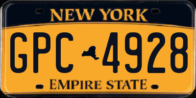 NY license plate GPC4928