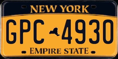 NY license plate GPC4930