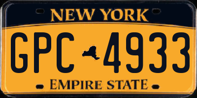 NY license plate GPC4933