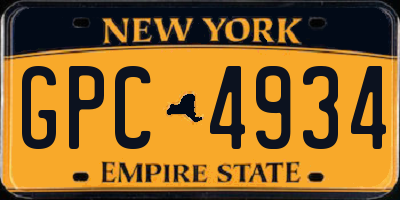 NY license plate GPC4934