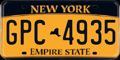 NY license plate GPC4935