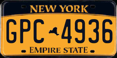 NY license plate GPC4936