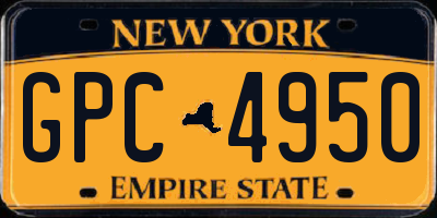 NY license plate GPC4950