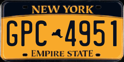 NY license plate GPC4951