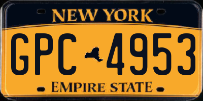 NY license plate GPC4953