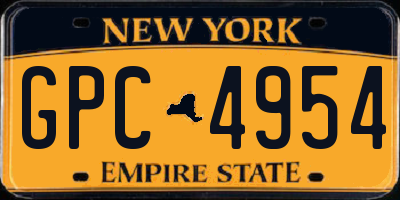 NY license plate GPC4954