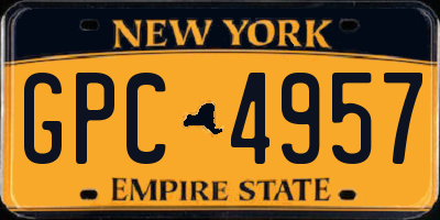 NY license plate GPC4957