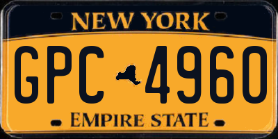 NY license plate GPC4960