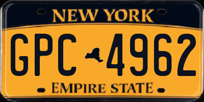 NY license plate GPC4962