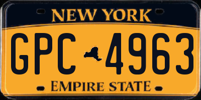 NY license plate GPC4963