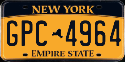 NY license plate GPC4964