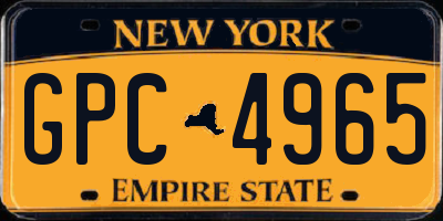 NY license plate GPC4965
