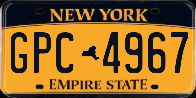NY license plate GPC4967