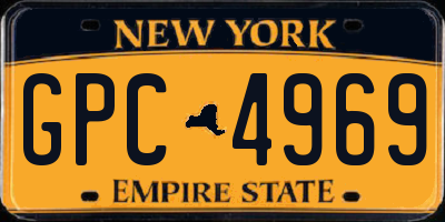 NY license plate GPC4969